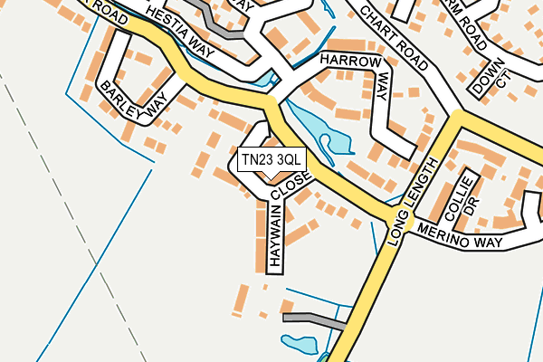 TN23 3QL map - OS OpenMap – Local (Ordnance Survey)