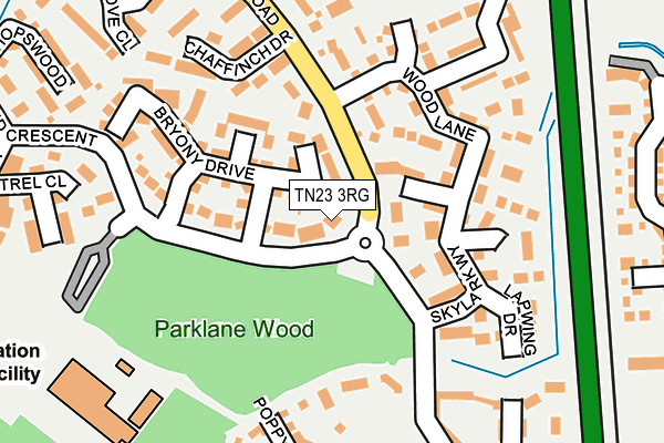 TN23 3RG map - OS OpenMap – Local (Ordnance Survey)