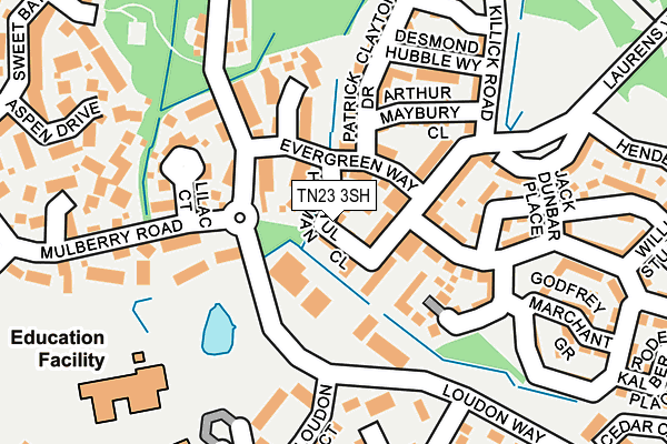 TN23 3SH map - OS OpenMap – Local (Ordnance Survey)