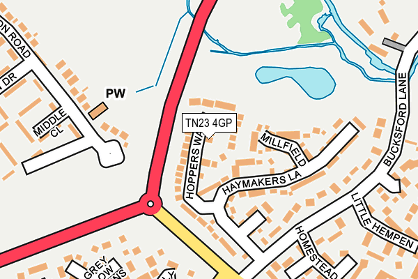 TN23 4GP map - OS OpenMap – Local (Ordnance Survey)