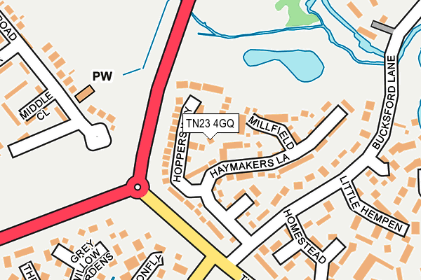 TN23 4GQ map - OS OpenMap – Local (Ordnance Survey)