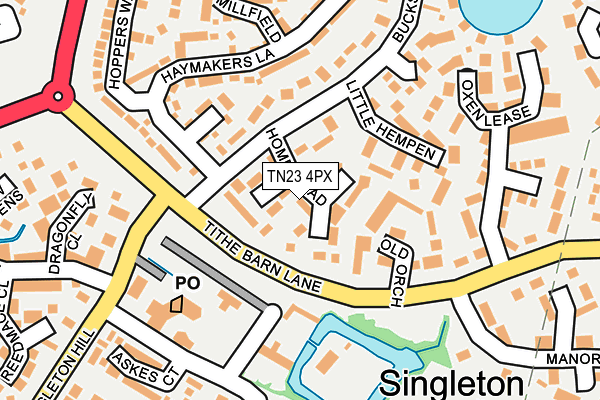 TN23 4PX map - OS OpenMap – Local (Ordnance Survey)