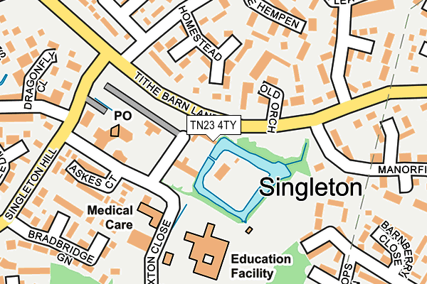 TN23 4TY map - OS OpenMap – Local (Ordnance Survey)