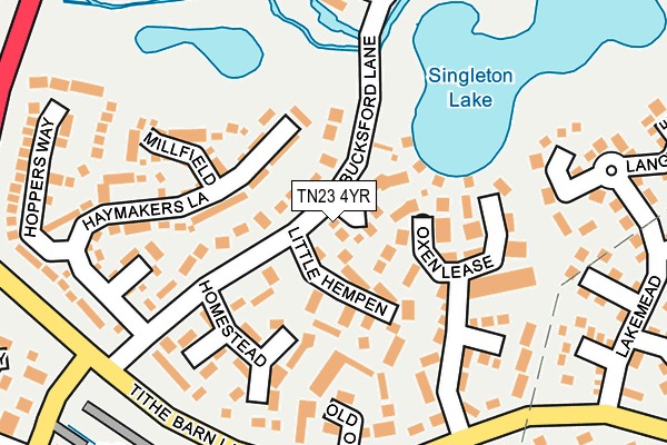 TN23 4YR map - OS OpenMap – Local (Ordnance Survey)