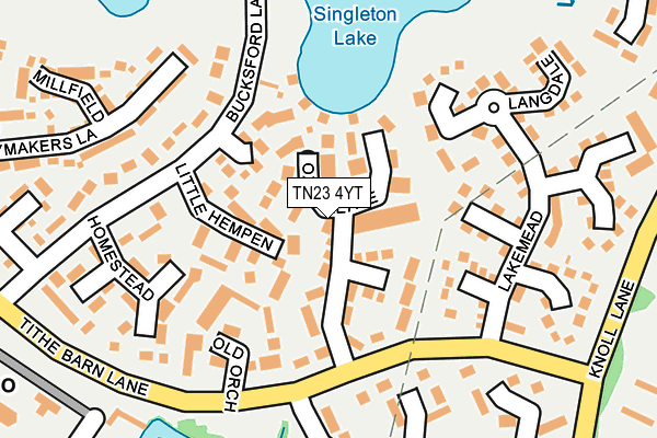 TN23 4YT map - OS OpenMap – Local (Ordnance Survey)