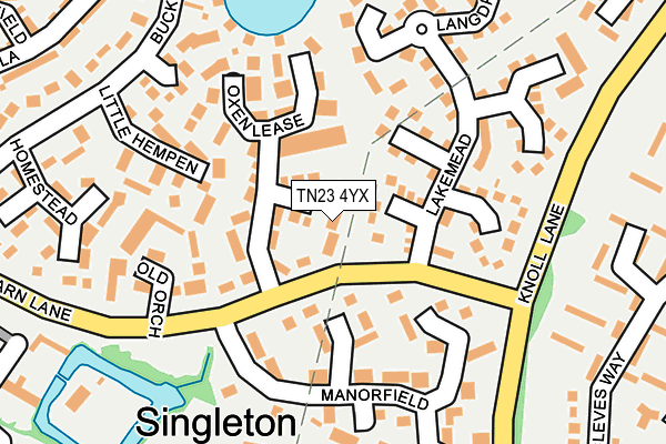 TN23 4YX map - OS OpenMap – Local (Ordnance Survey)