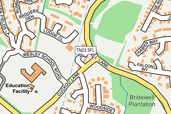 TN23 5FL map - OS OpenMap – Local (Ordnance Survey)