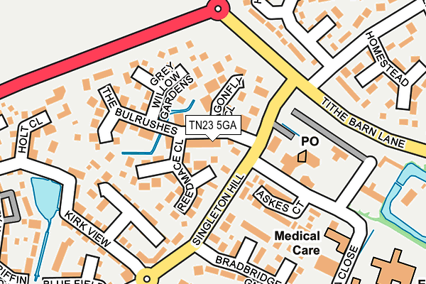 TN23 5GA map - OS OpenMap – Local (Ordnance Survey)