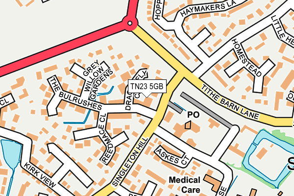 TN23 5GB map - OS OpenMap – Local (Ordnance Survey)