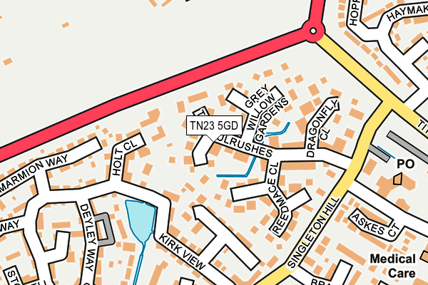 TN23 5GD map - OS OpenMap – Local (Ordnance Survey)