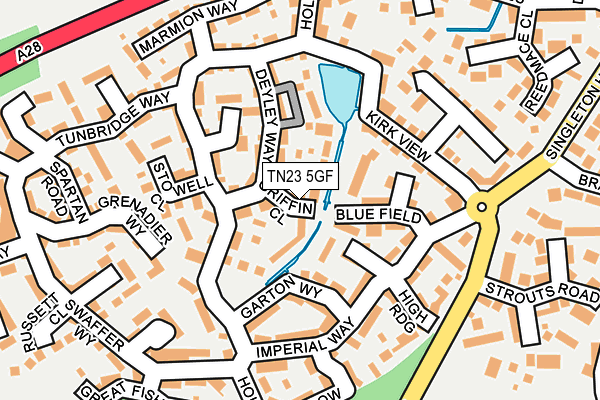 TN23 5GF map - OS OpenMap – Local (Ordnance Survey)