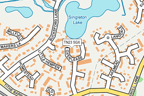 TN23 5GX map - OS OpenMap – Local (Ordnance Survey)