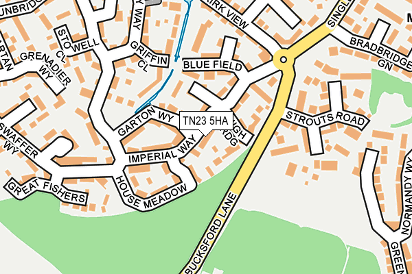 TN23 5HA map - OS OpenMap – Local (Ordnance Survey)