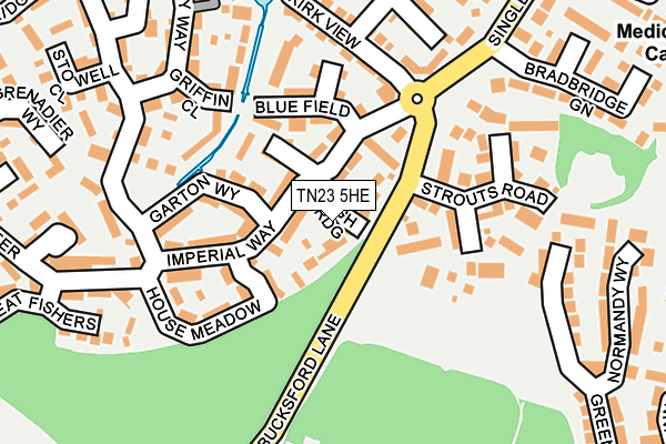TN23 5HE map - OS OpenMap – Local (Ordnance Survey)