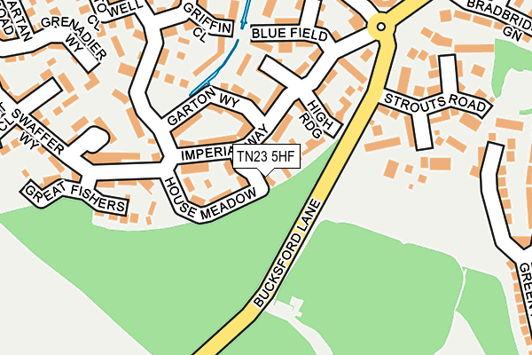 TN23 5HF map - OS OpenMap – Local (Ordnance Survey)