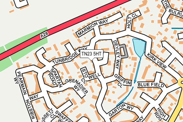 TN23 5HT map - OS OpenMap – Local (Ordnance Survey)