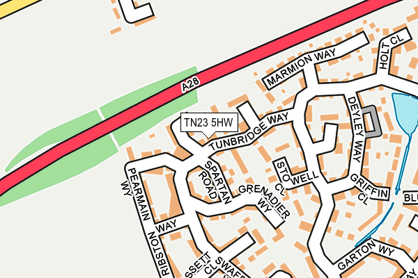 TN23 5HW map - OS OpenMap – Local (Ordnance Survey)
