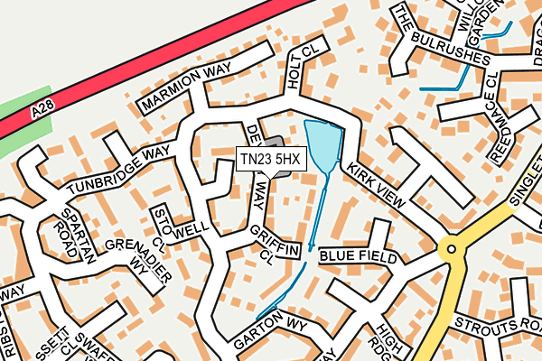 TN23 5HX map - OS OpenMap – Local (Ordnance Survey)