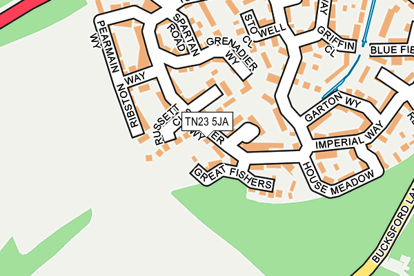 TN23 5JA map - OS OpenMap – Local (Ordnance Survey)