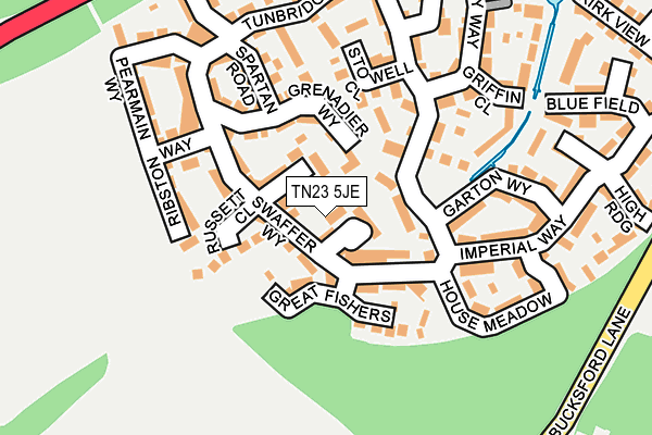 TN23 5JE map - OS OpenMap – Local (Ordnance Survey)
