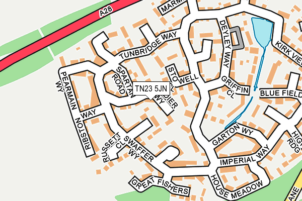 TN23 5JN map - OS OpenMap – Local (Ordnance Survey)