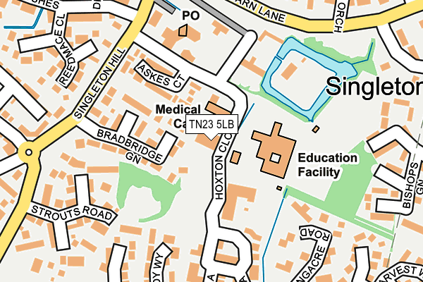 TN23 5LB map - OS OpenMap – Local (Ordnance Survey)