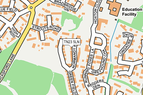 TN23 5LN map - OS OpenMap – Local (Ordnance Survey)