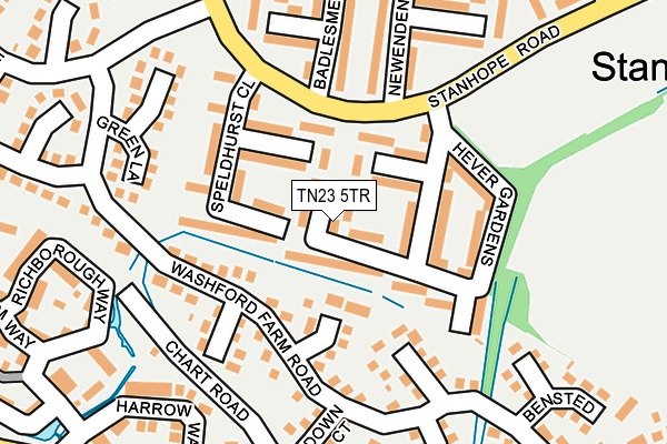TN23 5TR map - OS OpenMap – Local (Ordnance Survey)