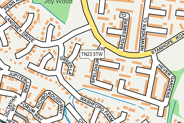 TN23 5TW map - OS OpenMap – Local (Ordnance Survey)