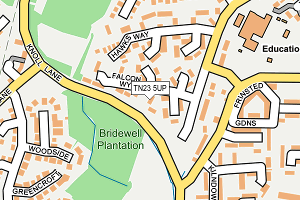 TN23 5UP map - OS OpenMap – Local (Ordnance Survey)