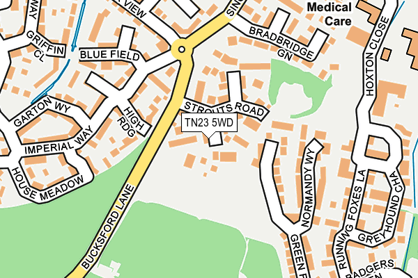 TN23 5WD map - OS OpenMap – Local (Ordnance Survey)