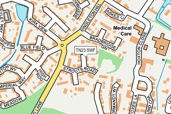 TN23 5WF map - OS OpenMap – Local (Ordnance Survey)