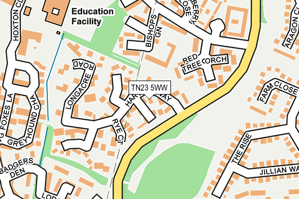 TN23 5WW map - OS OpenMap – Local (Ordnance Survey)
