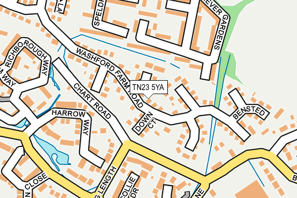 TN23 5YA map - OS OpenMap – Local (Ordnance Survey)