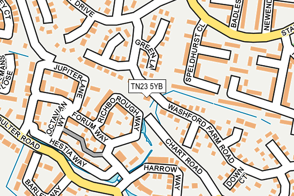 TN23 5YB map - OS OpenMap – Local (Ordnance Survey)