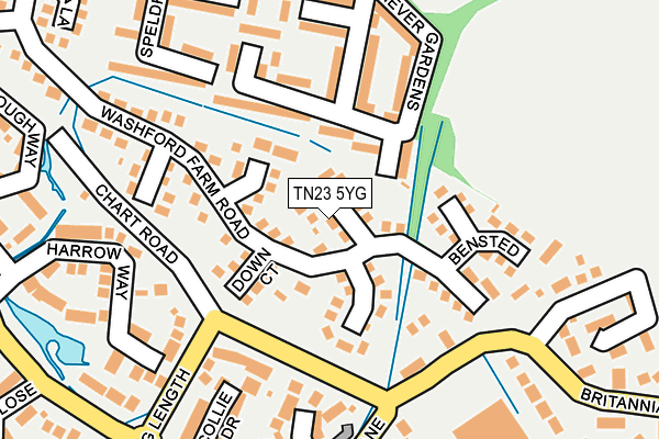 TN23 5YG map - OS OpenMap – Local (Ordnance Survey)
