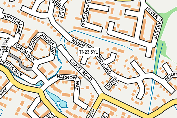 TN23 5YL map - OS OpenMap – Local (Ordnance Survey)
