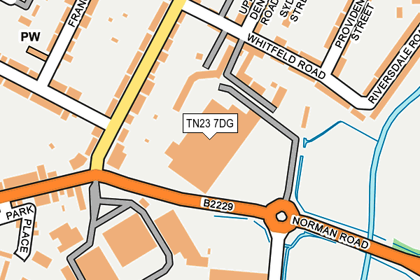 TN23 7DG map - OS OpenMap – Local (Ordnance Survey)