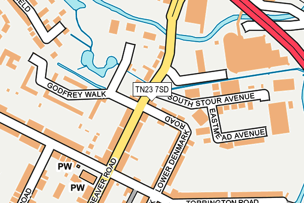 TN23 7SD map - OS OpenMap – Local (Ordnance Survey)