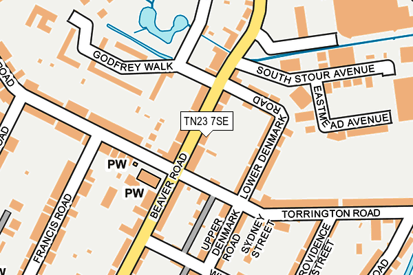 TN23 7SE map - OS OpenMap – Local (Ordnance Survey)