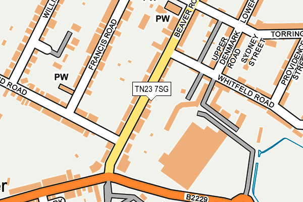 TN23 7SG map - OS OpenMap – Local (Ordnance Survey)