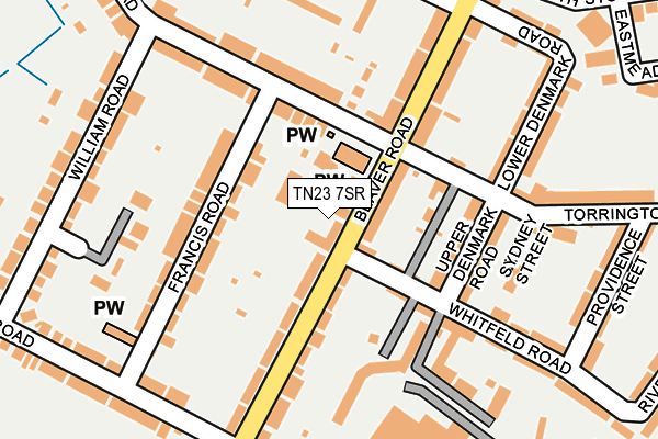 TN23 7SR map - OS OpenMap – Local (Ordnance Survey)
