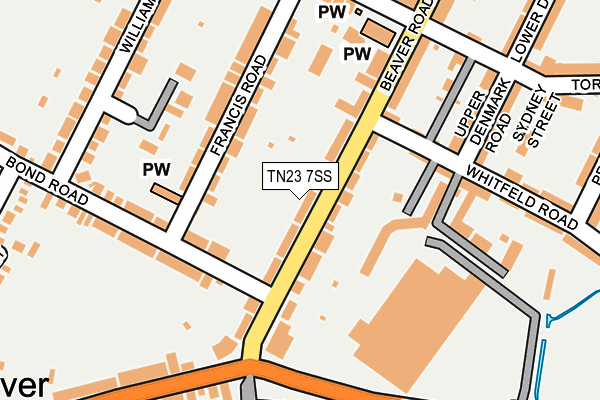 TN23 7SS map - OS OpenMap – Local (Ordnance Survey)