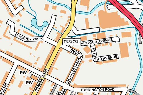 TN23 7SU map - OS OpenMap – Local (Ordnance Survey)