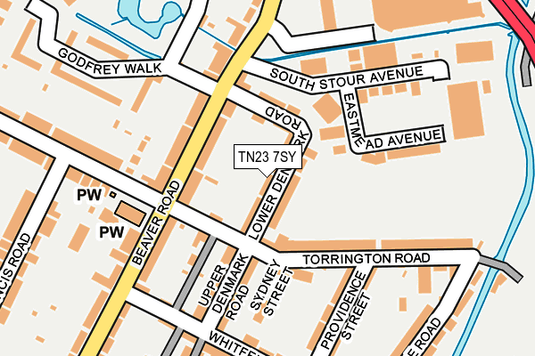 TN23 7SY map - OS OpenMap – Local (Ordnance Survey)