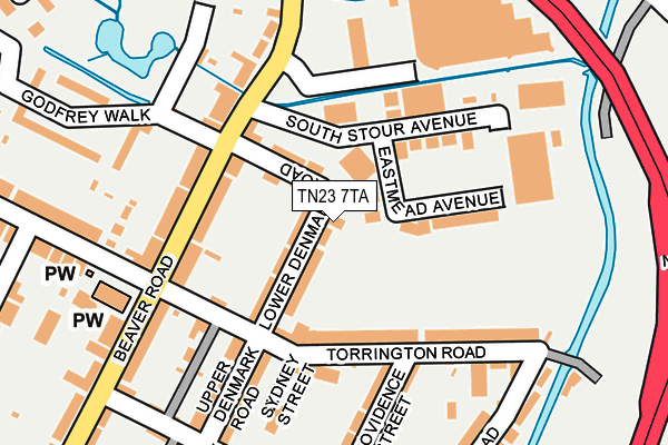 TN23 7TA map - OS OpenMap – Local (Ordnance Survey)