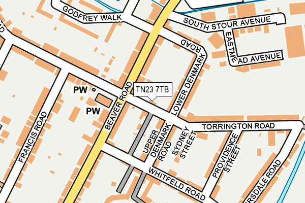 TN23 7TB map - OS OpenMap – Local (Ordnance Survey)