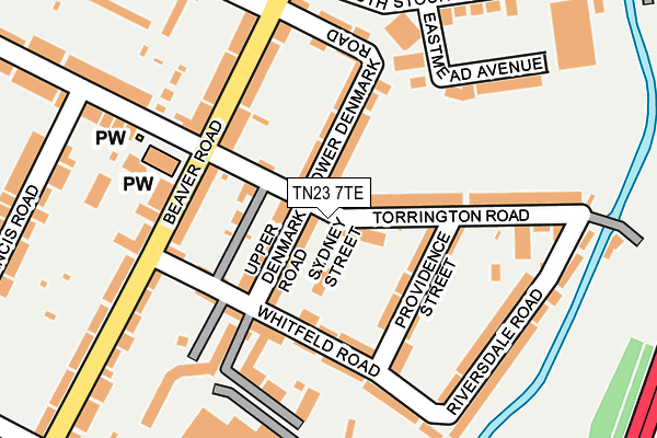 TN23 7TE map - OS OpenMap – Local (Ordnance Survey)