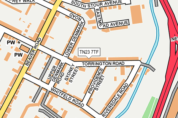 TN23 7TF map - OS OpenMap – Local (Ordnance Survey)
