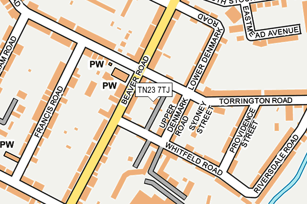 TN23 7TJ map - OS OpenMap – Local (Ordnance Survey)